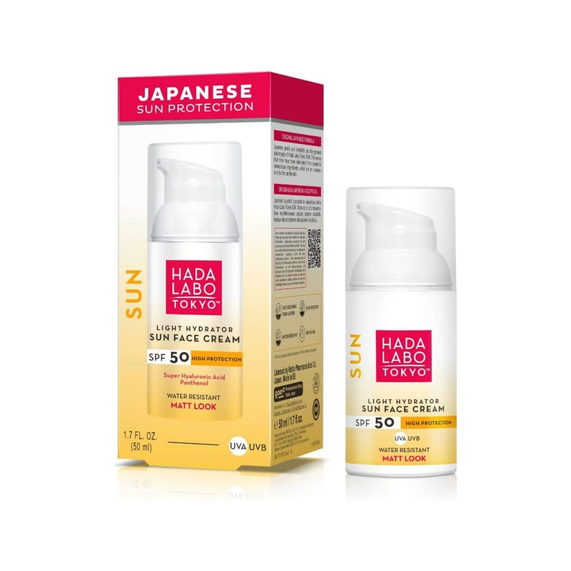 Hada Labo Tokyo Light Hydrator Sun Face Cream, SPF50, 50ml (Pack of 1)