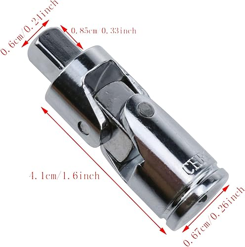 Miniatura 3 de Haidong -Enchufe de junta universal Llave de enchufe de 14 pulgadas Junta universal Silver Drive Spring Loaded Universal Joint Sockets-4PCS