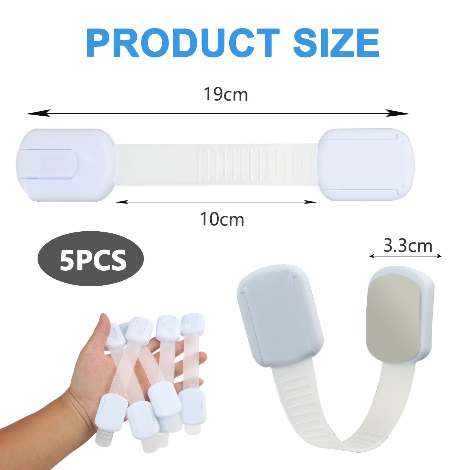 Bloque Porte Bébé Sécurité Placard Enfant avec Adhésif Fort, Fermeture Placard et Bloque Tiroir, Protection Durable Sans Perçage