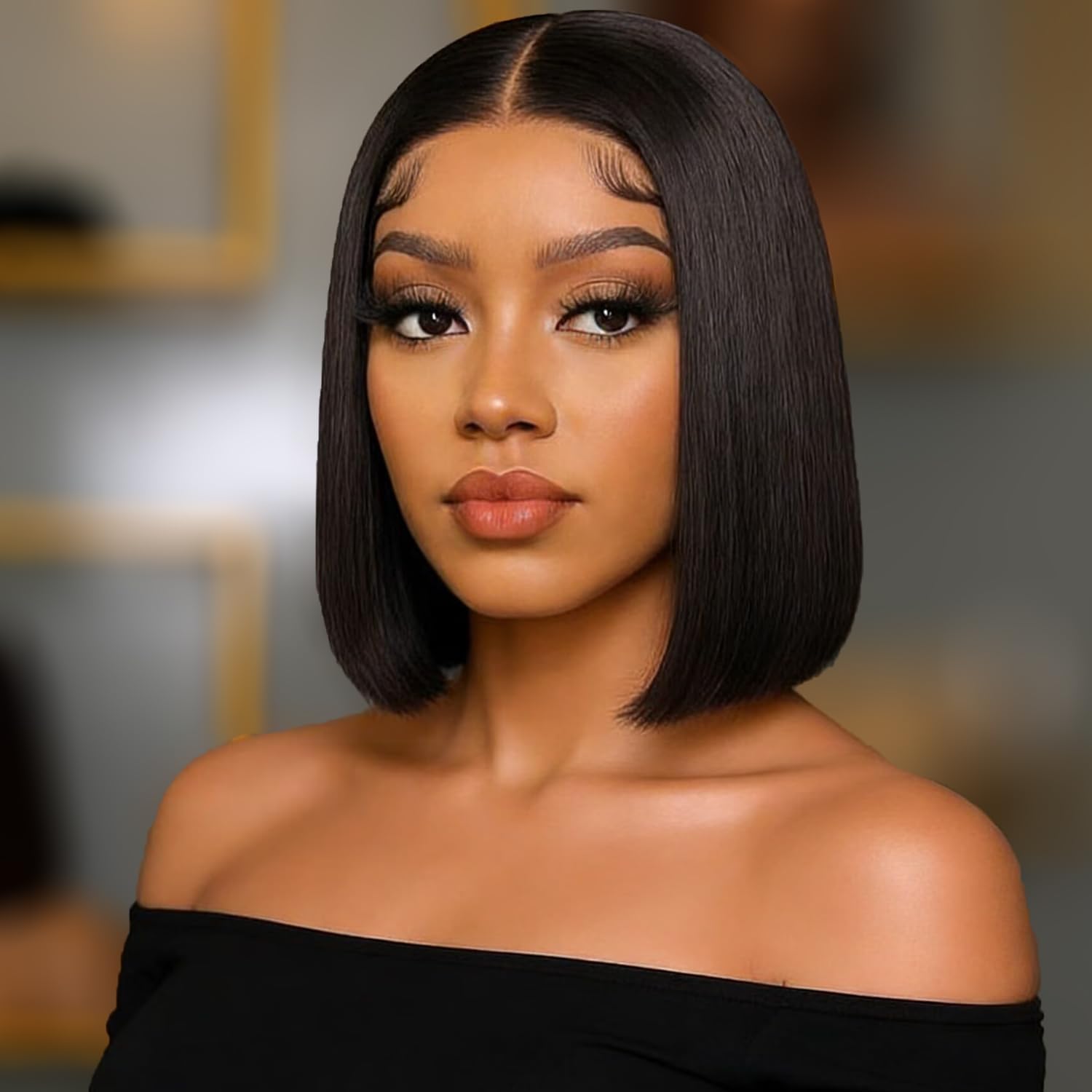 Superfect Bob Wig Human Hair 13x4 Lace Front Wigs for Black Women Human Hair 180% Density Short Bob Wigs Hd Transparent Pre Plucked Straight Frontal