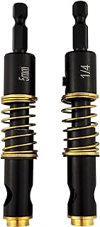 5mm Self Centering Drill Bit, 2 Pcs 1/4" Hex Shank Center Drill Bit Set Hinge Tapper Core Hole Openner Reaming Drilling for Woodworking DIY (5mm&1/4")