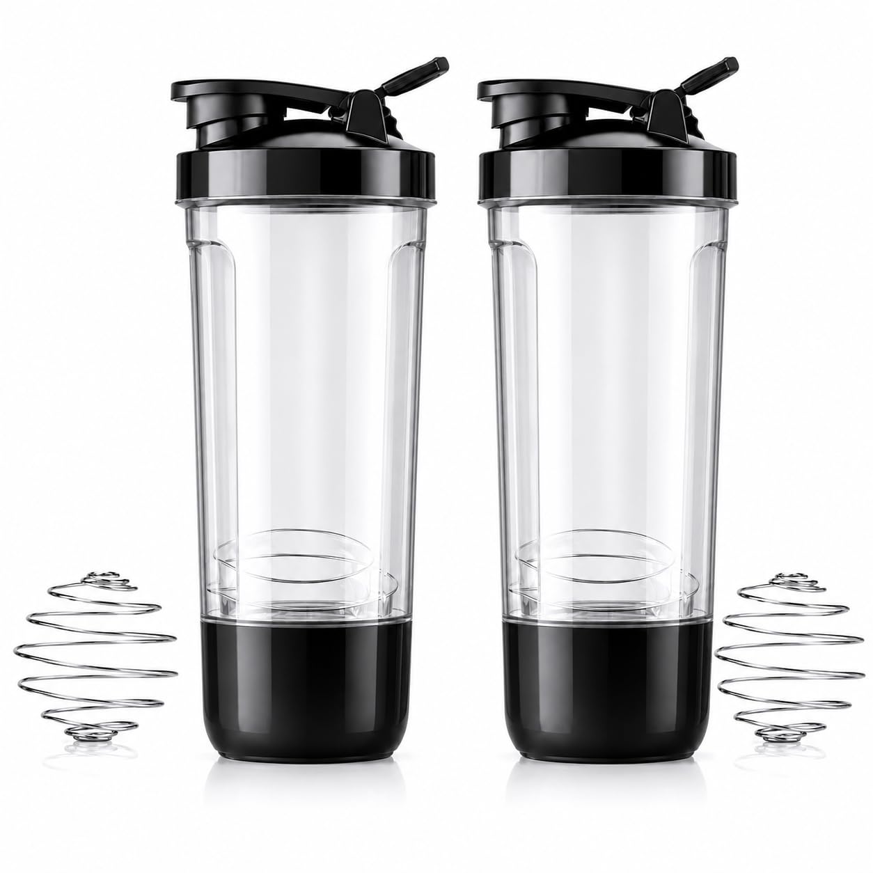 MeeTo Protein Shaker Bottle with Mixing Ball- Leak-Proof Gym,Sports Sipper for Protein Mix Smoothies, Shake Cup Bottle, Pre-Workout & Supplements Shakers|With Storage Compartment 600ml Multicolor PC2-image-30
