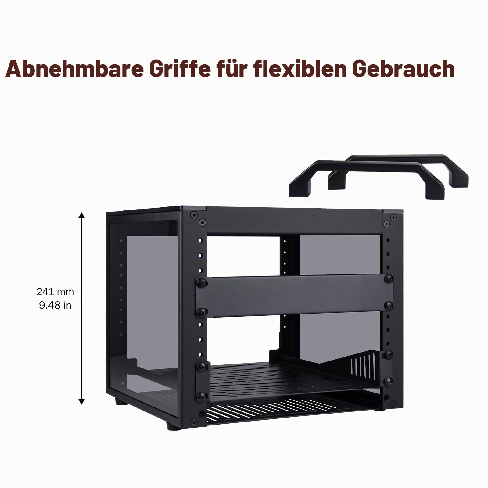 GeeekPi DeskPi RackMate T0 Plus, 4U 10 Zoll Serverschrank, 260 mm Tiefes Mini-Rack mit Regalboden & Blindplatte, für NAS, AV- & Netzwerktechnik (Schwarz)