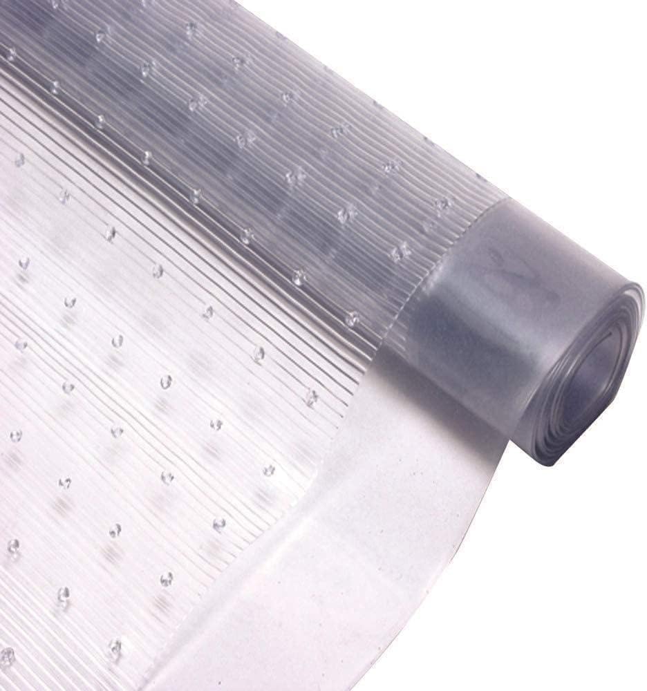 Z&A Vinyl Carpet Protector - Waterproof Plastic Guard Mat Protection - Heavy Duty Non-Slip Grippers Clear Sheet - Transparent Floor Runner Roll For Hallways, Living Room, Kitchen (25ft x 27 Inches)