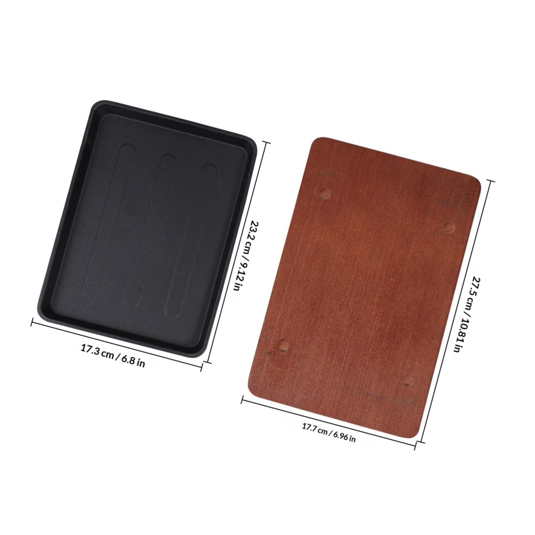 Padella Quadrata Versatile e Resistente con Base in Legno di Faggio in Ghisa per Cucinare Bistecche e Grigliare in Cucina o Ristorante