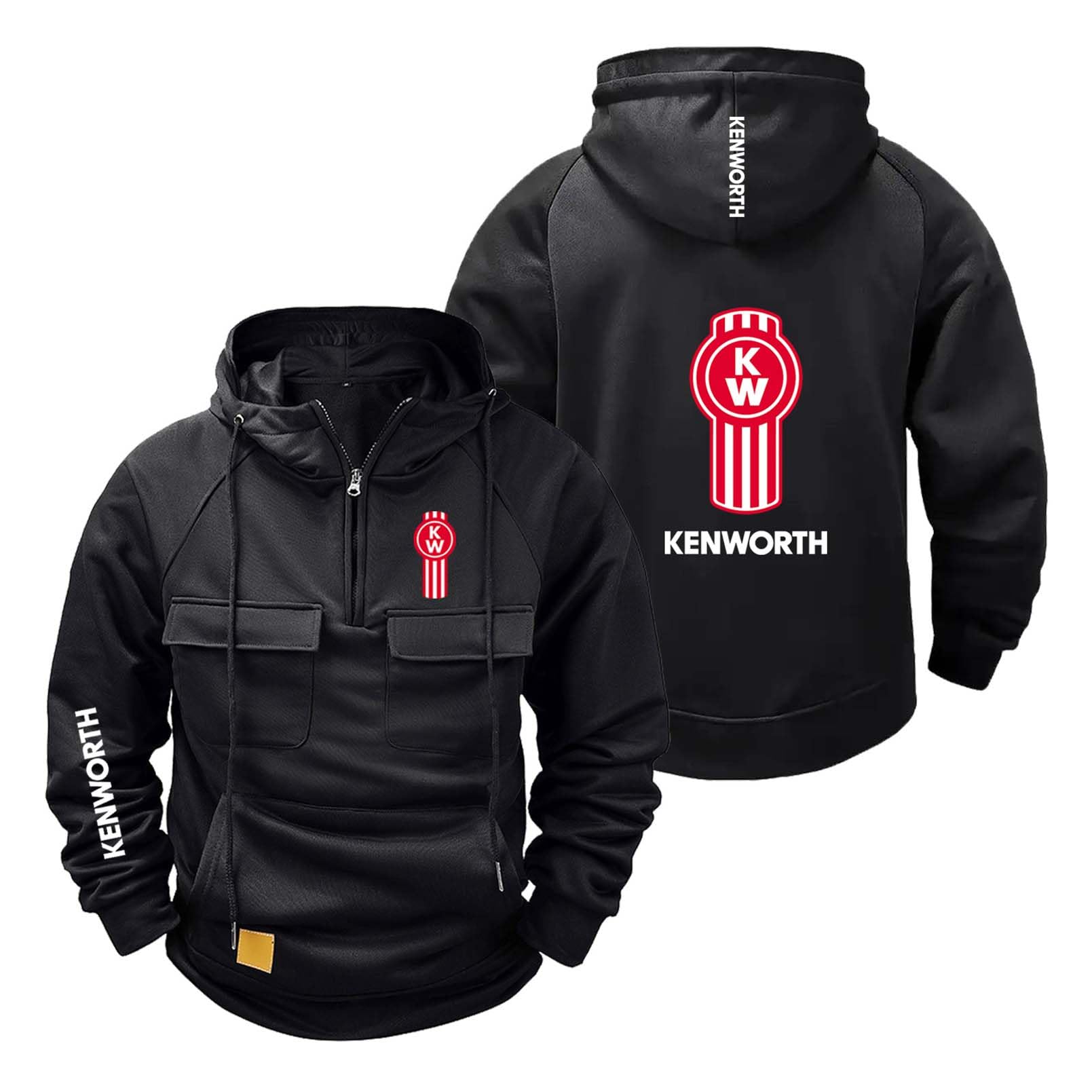 FBWZSAG Men's Hoodie Jacket for K.e.nw.o.rt.h with Pockets Sweatshirts Hooded Sportswear Jumpers Comfy Hoody Graphic Fitness Outwear Tops Half Zip Coat-HeiSe||3x_l