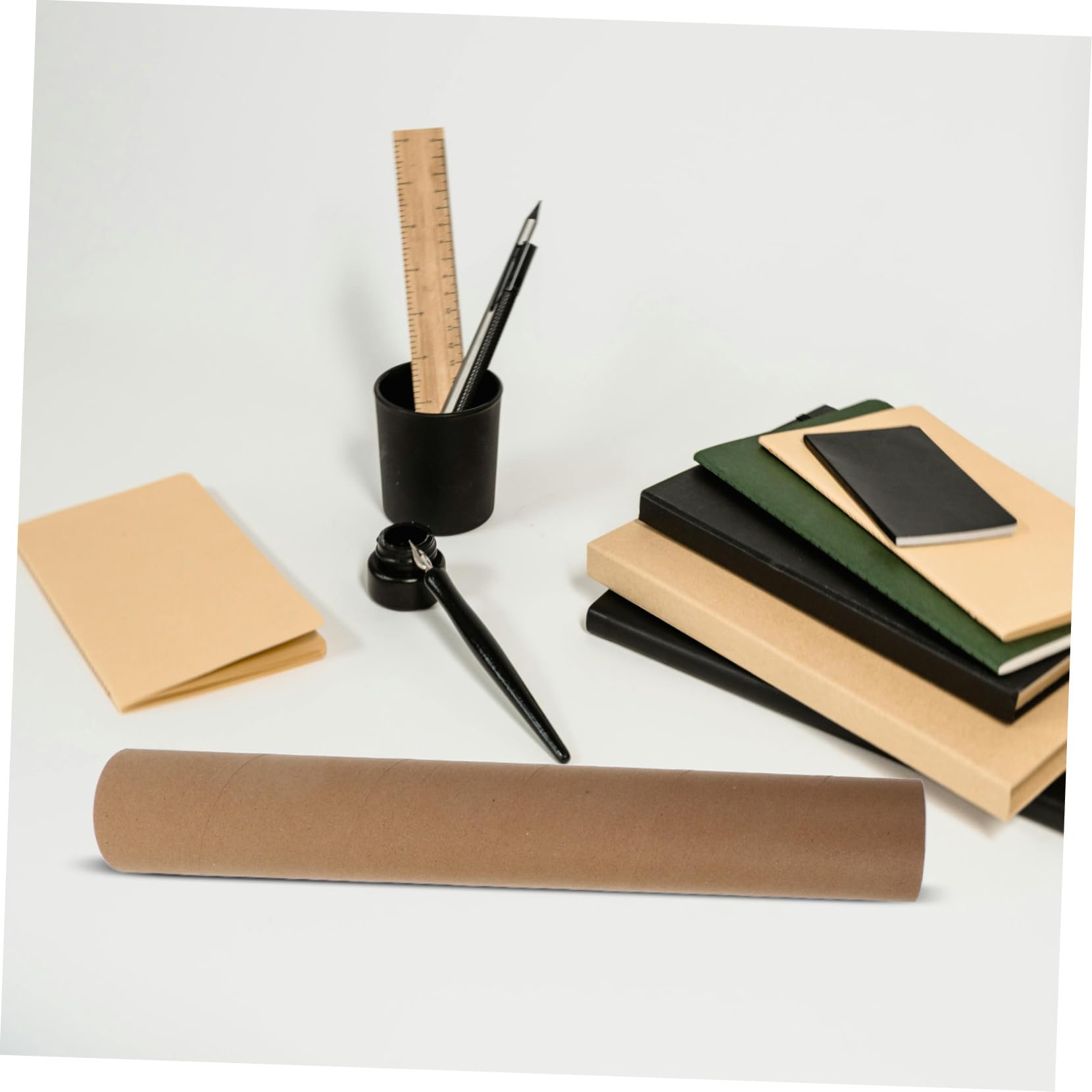 10 Pièces Tubes Expédition Kraft Renforcé avec Couvercles Plastique Tubes Ronds de Stockage et Transport pour Affiches Documents Dessins et