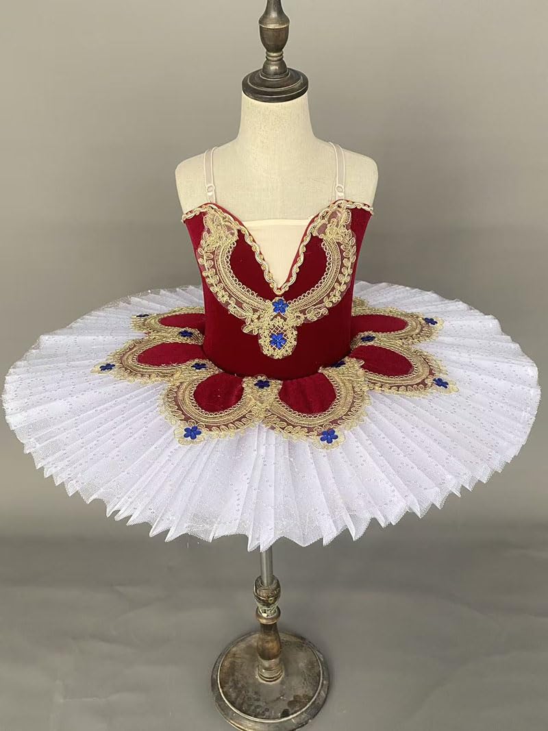 Tutú de Ballet Profesional para niñas, Plato de panqueques, tutú de Bailarina Vestido de Fiesta Disfraces para competencias de Baile