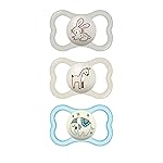 MAM Air Night & Day Baby Pacifier, for Sensitive Skin, Glows in The Dark, 3 Pack, 6-16 Months, Unisex