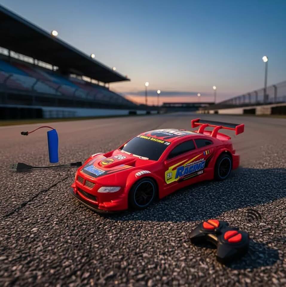 Carrinho de Controle Remoto Super Speed Recarregável – Brinquedo Infantil (Cores Variadas) (Vermelho)