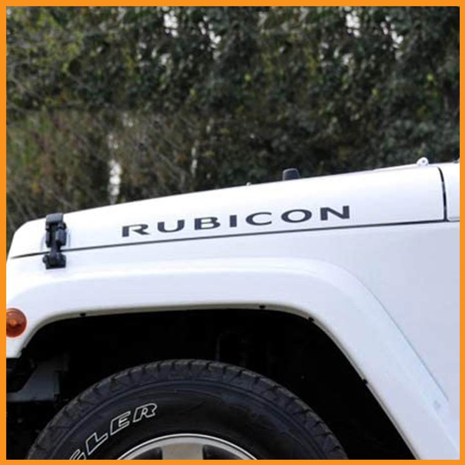 Generico Adesivi Laterali Rubicon per Auto, Nero, 57 x 4 cm, 2 Pezzi, JK e TJ