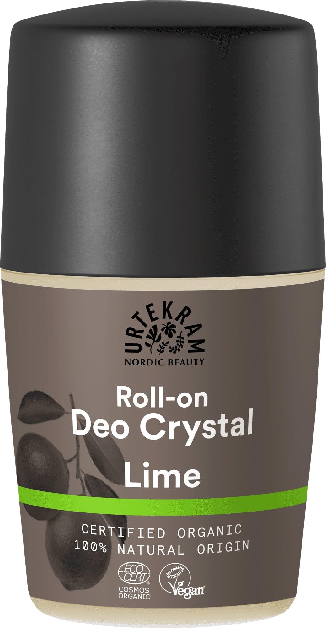 Urtekram Lime Crystal Deo – 50 ml – Natural Deodorant with Mineral Salt & Organic Citrus Oils, Fresh Scent, Alcohol-Free, Aluminium-Free, COSMOS Organic, Vegan & Gentle on Skin