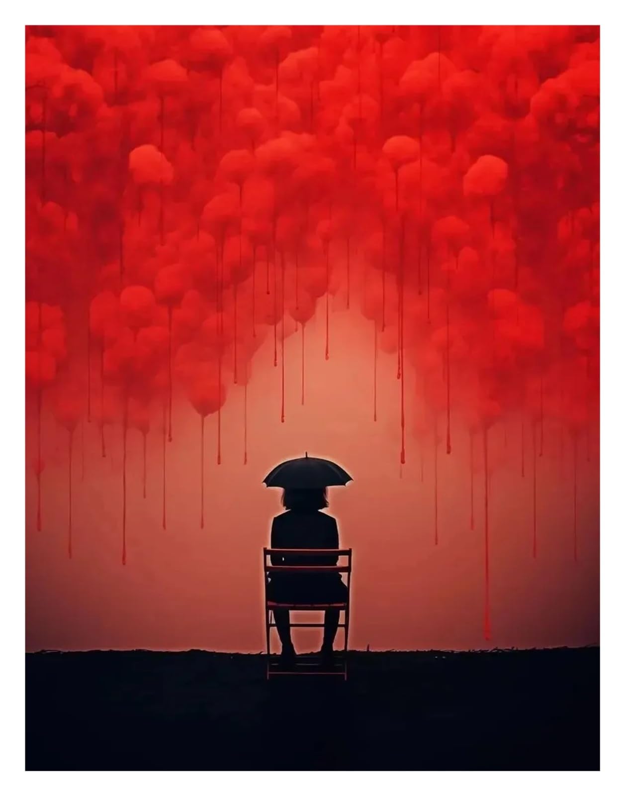 BYAMBD Aesthetic Pictures The Sea Melted Into The Sky Character Behavior Artistic Color Posters Minimalist Print Canvas Painting Wall Art For Home Decor(D,30x40cm)