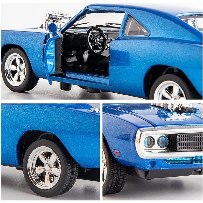 Image of Kids Model 1:32 Fast & Furious 7 Die Cast Metal Car Pull Back Action Opening Doors with Realistic Engine Sound Lights Toy Car Gift for Boys - Multi