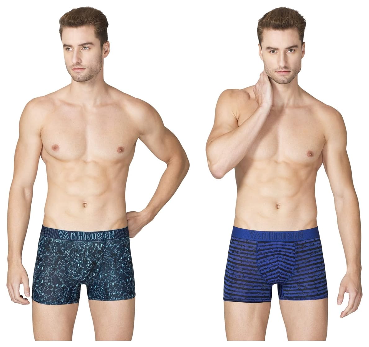 van heusen Men Breathable AIR Series Active Trunks in Polyamide Elastane with Swift Dry, 4-Way Stretch in Blue (APM02 and APM03, Size L).-picture-16