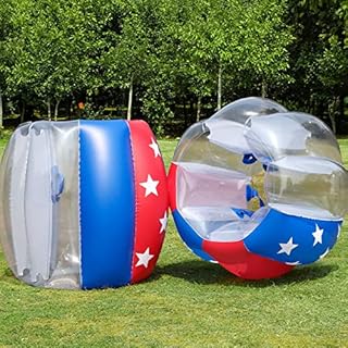 Unewper Bumper Balls 2 Pack, Inflatable Body Zorb Ball, Bubble Soccer Balls 1.2M/4FT 1.5M/5FT Dia Human Hamster Balls for Adults & Teen & Kids (with Star)
