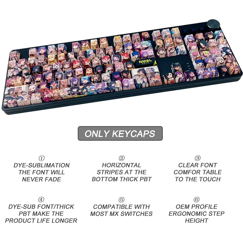 【専用】 hichami② Hokeyio Japanese Anime Keycaps 108 PBT Dye Sublimation OEM Profile