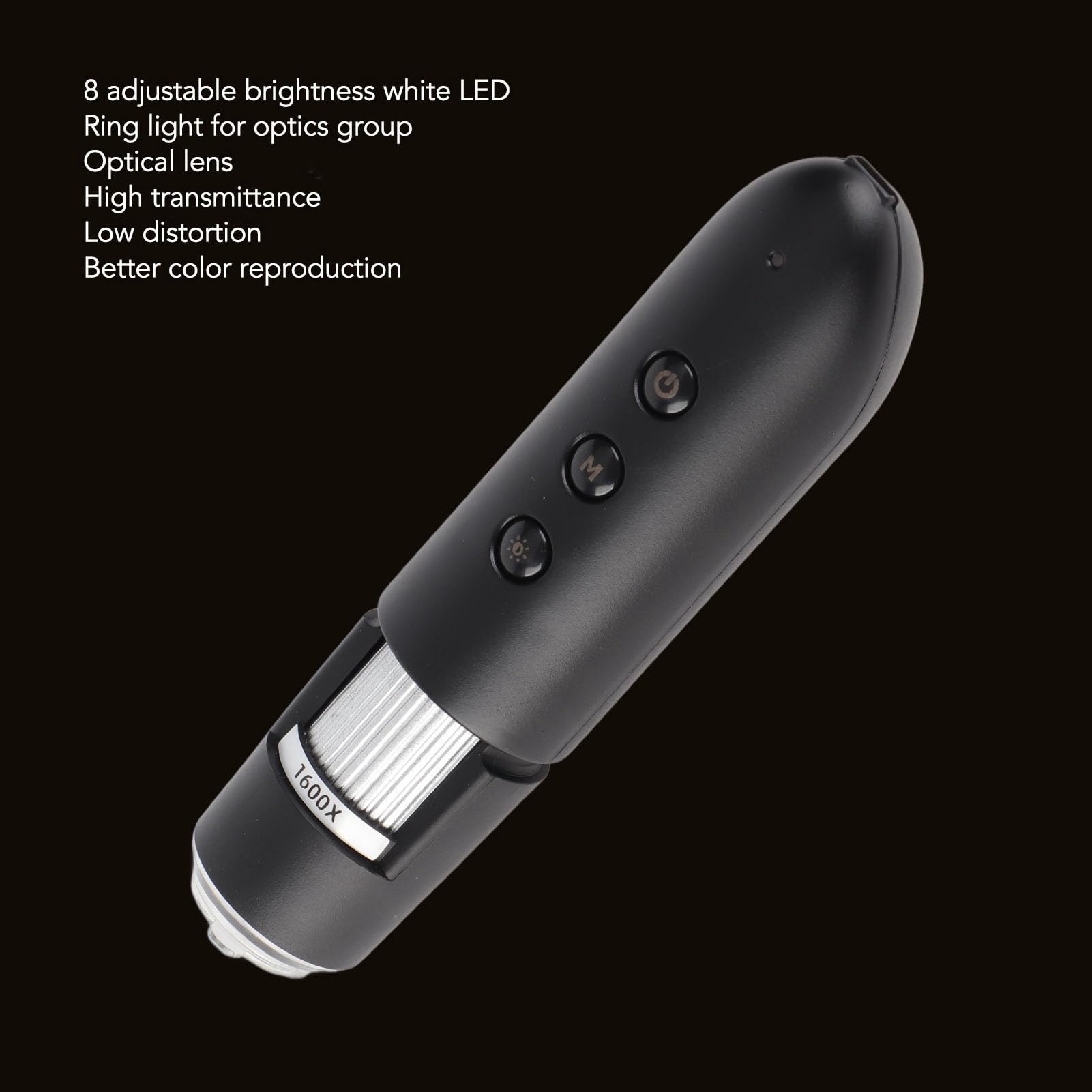Hauthaar-Detektor, 1600-fache Vergrößerung, Hauthaar-Kopfhaut-Detektor, Digitales Mikroskop, Hautanalysator mit LED-Licht, WiFi, Tragbare Handmikroskope, HD-Lupe für Kopfhauthaare