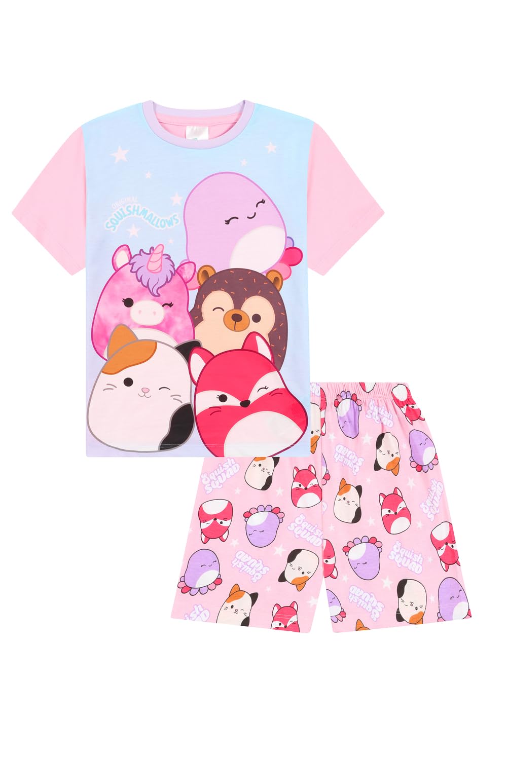 Squishmallows Girls Pink Short Pyjama Set Kids Pj's (6-7 Years)