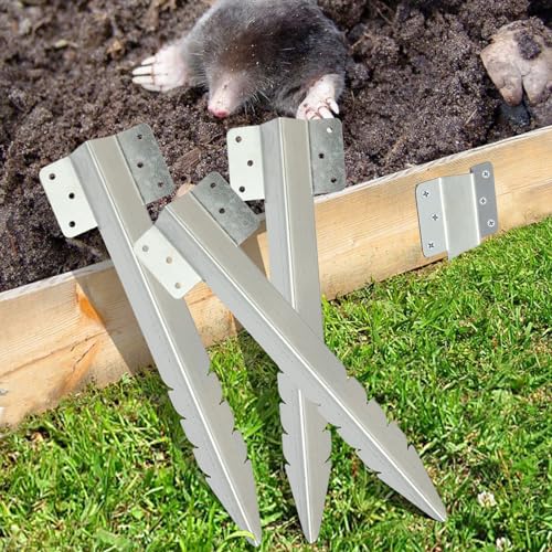 Installazione Semplice: Pali metallici per giardini con traverse ferroviarie con fori preforati e un design semplice, basta inserirli nel terreno e poi avvitare la piastra di fissaggio sul legno, richiedendo solo strumenti di base per il montaggio.