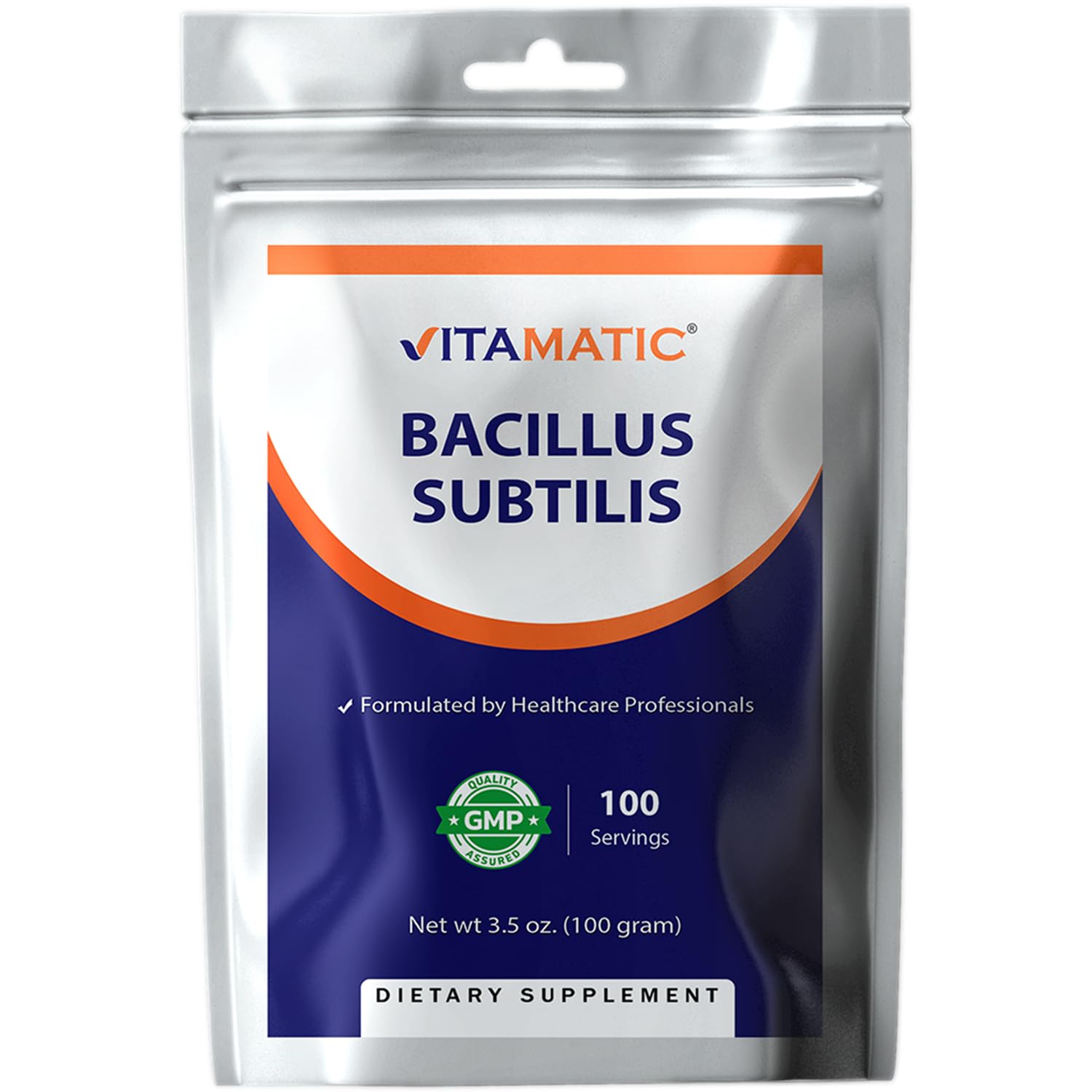 Vitamatic Bacillus Subtilis Pure Powder Probiotic Powder - Gut Health - 100 Gram - 100 Servings