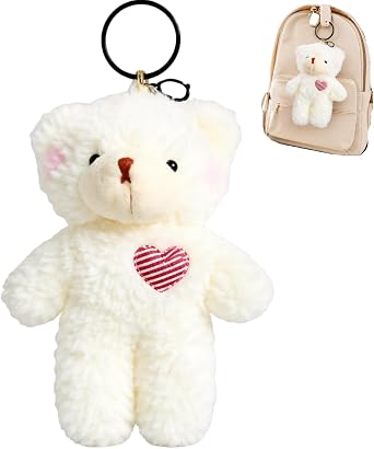 Bear Plush Stuffed Keychain Stuffed Teddy Soft Cotton Stuffed Animal Keyring Plushie Backpack Purse Pendan