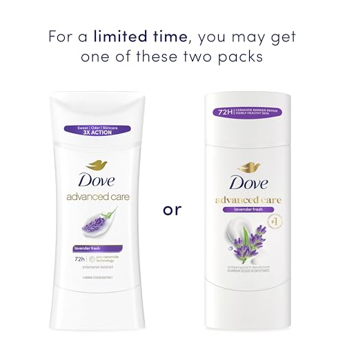 Image of Dove Advanced Care Antiperspirant Deodorant Stick Lavender Fresh for Helping Repair Skin Barrier After Shaving, with 72-Hour Sweat & Odor Protection, 2.6 oz