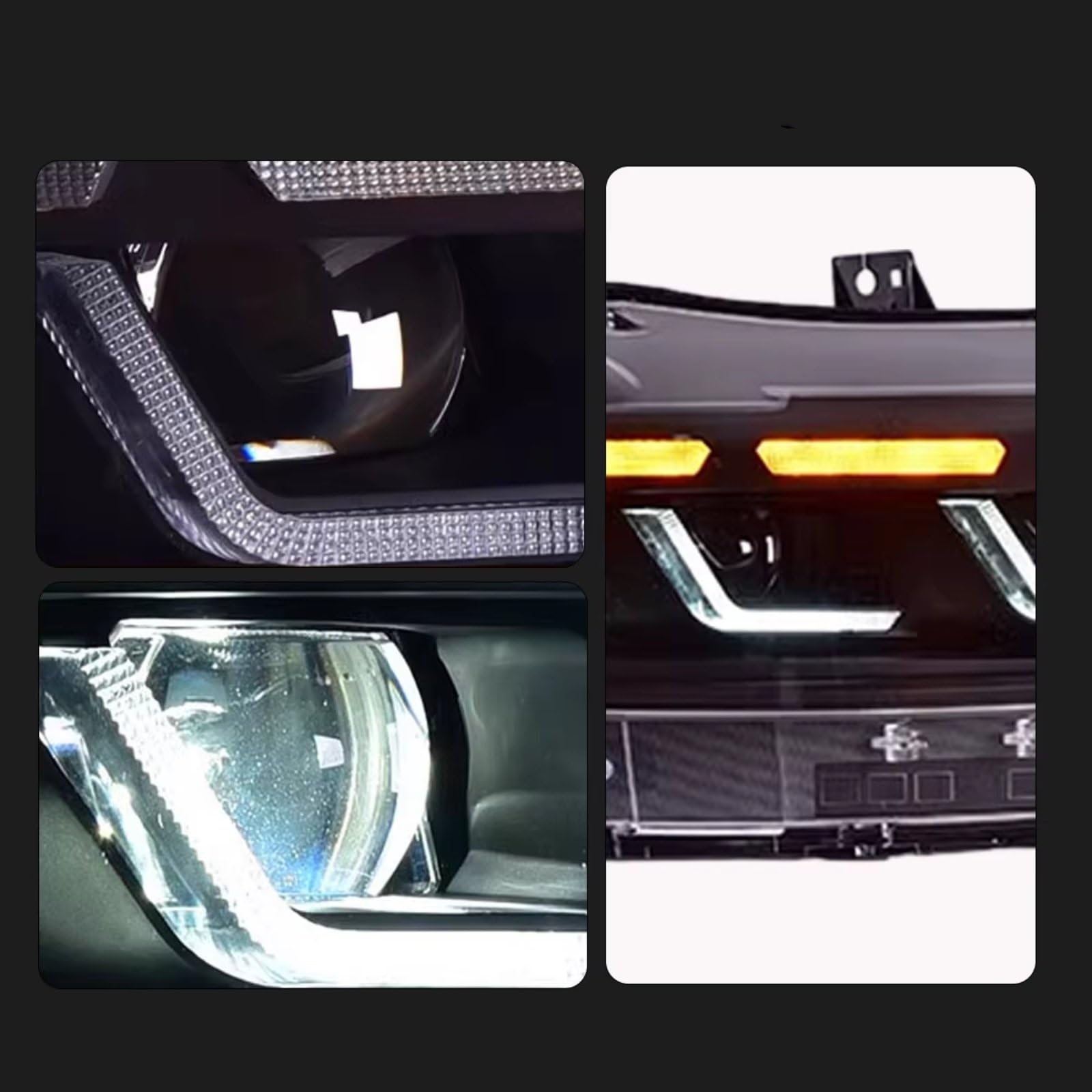 Piloto Delantero Compatible Con Ford Para Mustang 2010 2011 2012 2013 2014 2015 Lámparas De Repuesto Coche Luces Diurnas Intermitentes Dinámicos, Accesorios