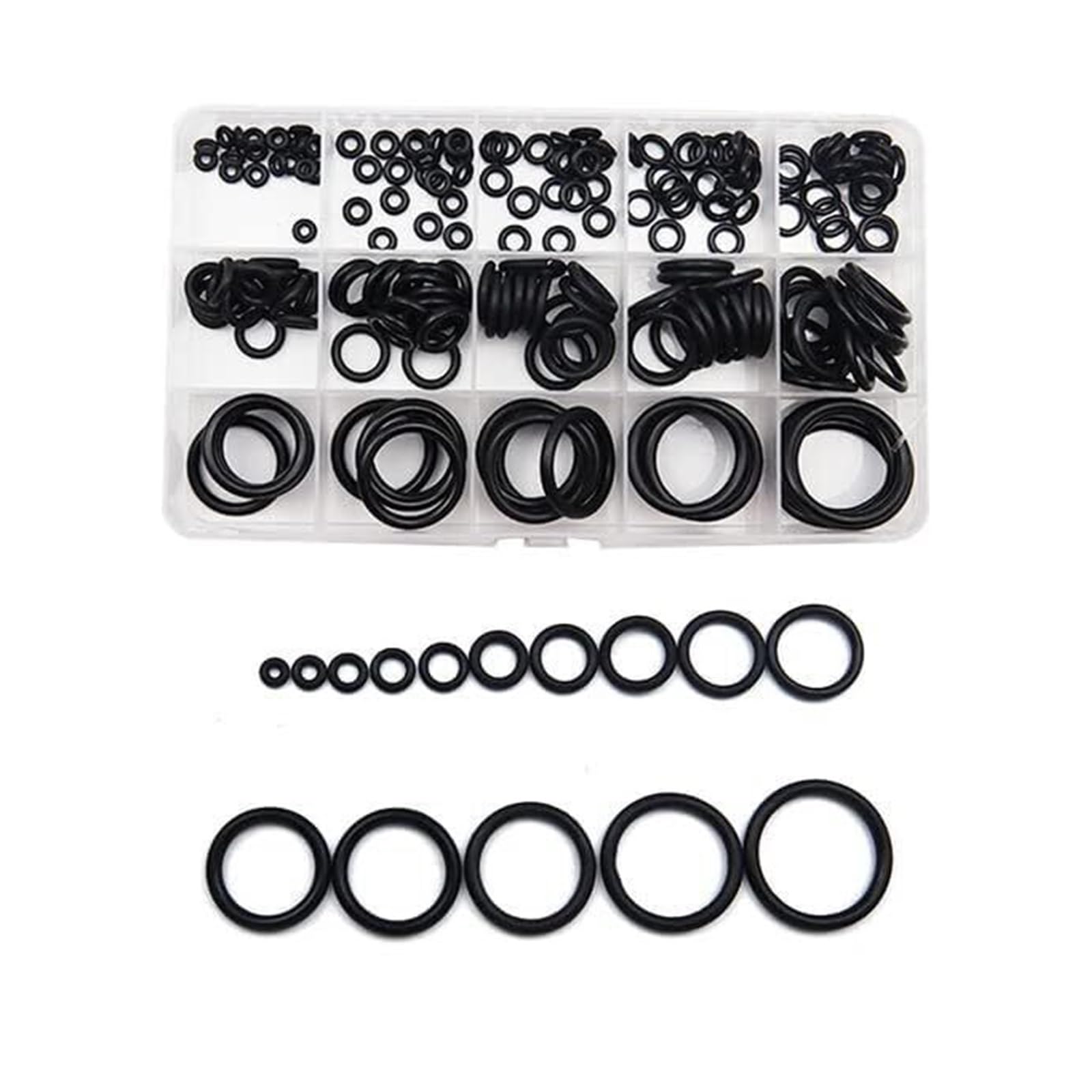 O-ring gumowy pierścień uszczelniający zestaw grubość 1/1.5mm kauczuk nitrylowy NBR O-ring pierścień uszczelniający wodoodporny zestaw gumowy O-ring zestaw(200pcs)