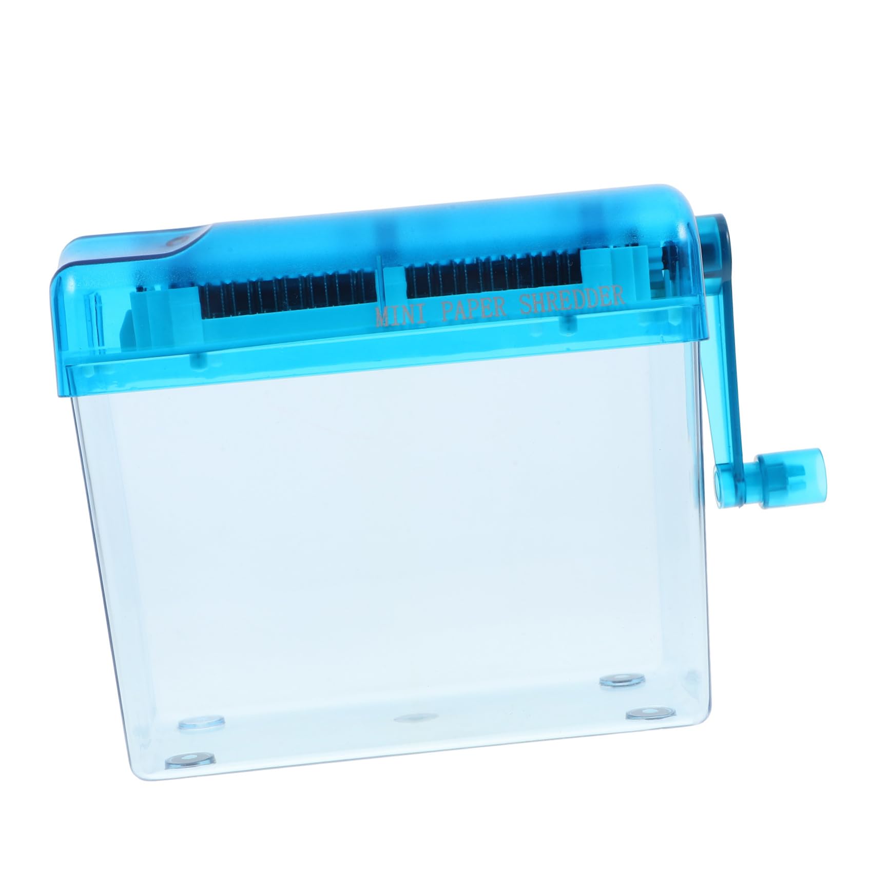 Distruggidocumenti Manuale Compatto Blu in Abs e Acciaio Inox