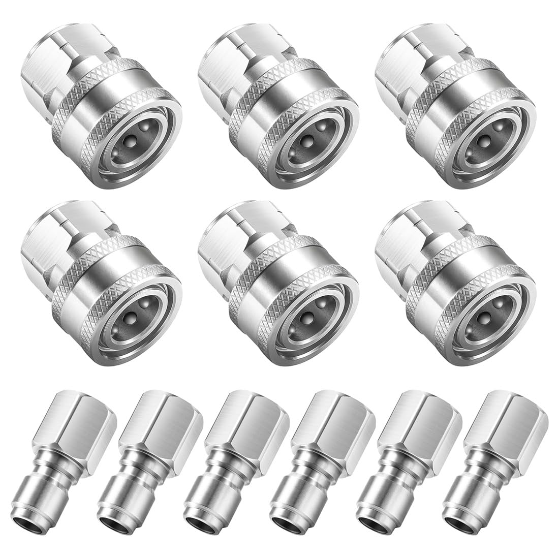 UDSKNV[KSL Pressure Washer Quick Connect Kit- Stainless Steel 3/8" Fitting Female NPT Thread Adapters(12 Pcs), 5000 PSI Power Washer Components