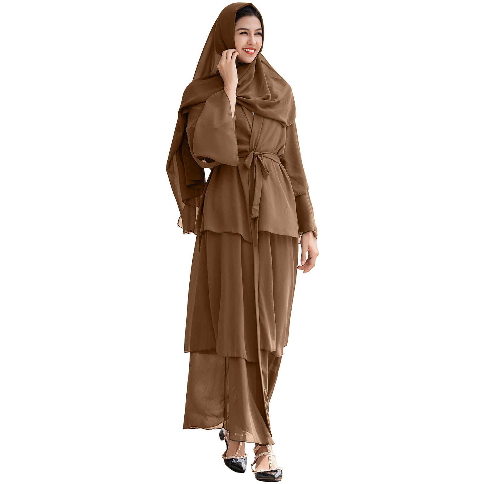 FYMNSIAbayas for Women Muslim Dress Chiffon Abaya Maxi Dresses Kaftan Islamic Dubai Modest Cardigan Robe Eid Prayer Clothes