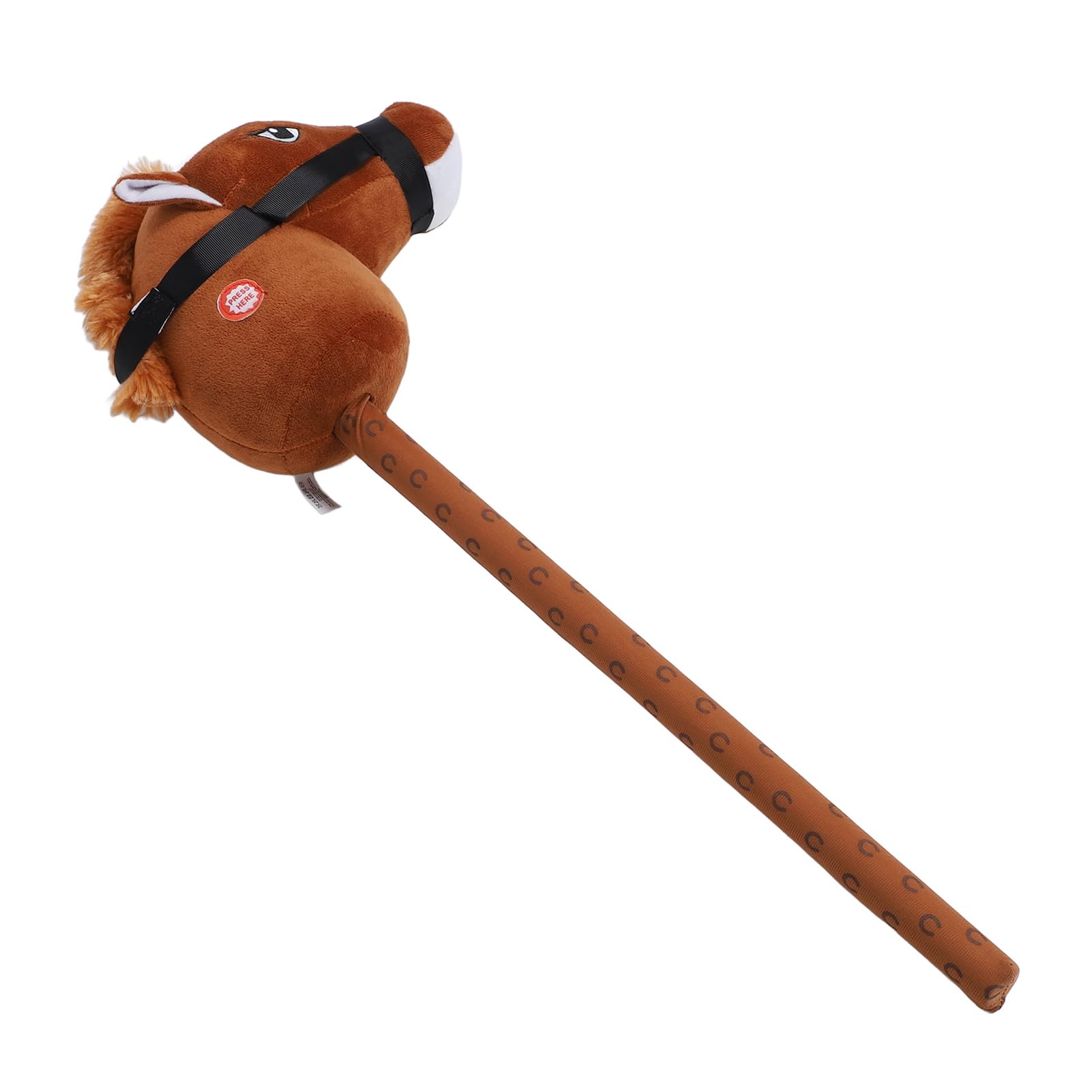EMUKOEP Peluche de Juguete de Palo de Caballo Suave con Sonidos Realistas para Niños, Regalo para Niños Pequeños, Cómodo Juguete de Cabeza de Caballo para Abrazos Interminables, 27,56 X 4,72 X 9,84