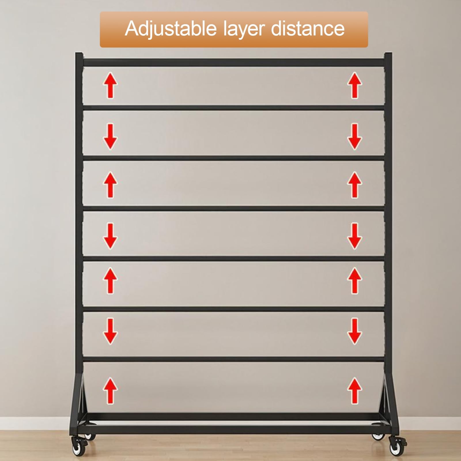 Adjuble - Estante para rollo de vinilo con ruedas, carrito de tela pesada para vinilo, cuero, película de ventana y papel pintado, 57.5 pulgadas de alto para manualidades y exhibición