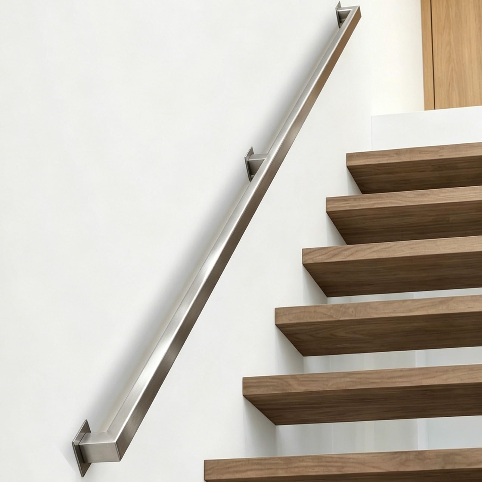Sxbhdm One Color Stairs Banister Handrail, Stainless Steel Stair Railings Support Rod, Wall Mounted Hand Railing With Bracket Stair Grab Bar Kit, Staircase Handrails, Safety Grab Rail(20Ft/600Cm)