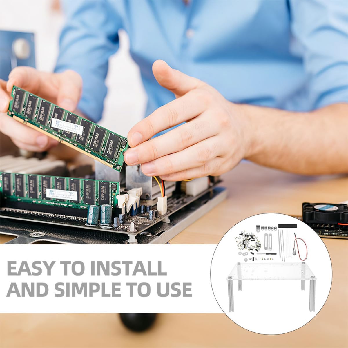Zerodeko Supporto Design Compatto Resistente alla Ruggine Open Frame in Lega di Alluminio e Acrilico per Computer per Test Componenti e Assemblaggi PC Matx