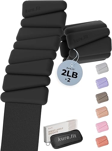 Miniatura 15 de Peso para Pilates | Pesas ajustables para muñeca y tobillo para mujeres | Brazaletes con peso | 1 libra/ 2 libras cada una (Juego de 2)