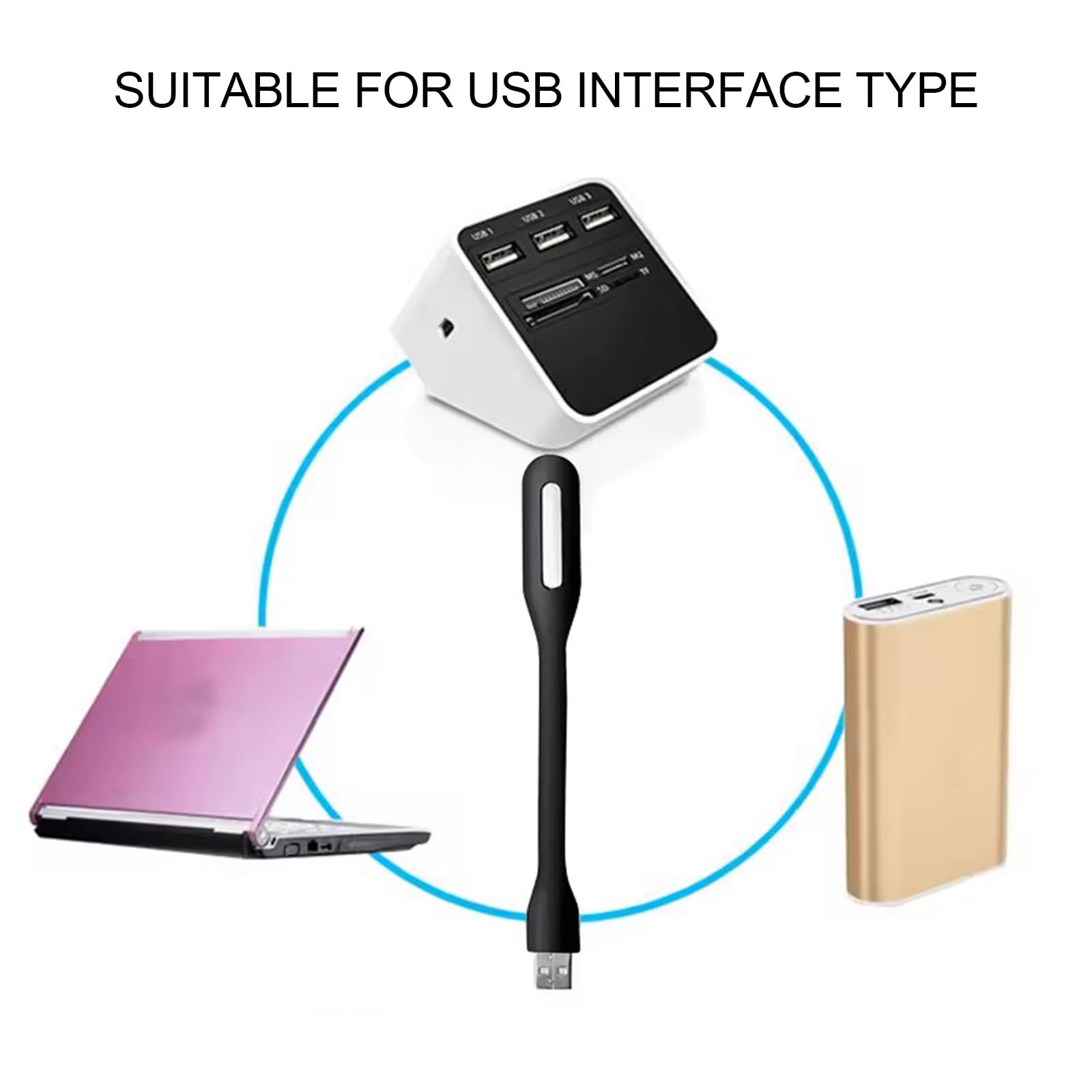 TMRBBesty LED USB PC,Luce Tastiera,Lampada Laptop,3 Pezzi Luce LED USB Flessibile,Collo D'oca Flessibile,Per computer portatili,Alimentazione mobile