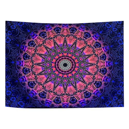 burkfeeg Tapiz Colorido 150x200 cm Tapiz Mandala Psicodélico Pared Mandala de Tela Para Decoración de Paredes, Toalla de Playa, DecoracióN de Manteles