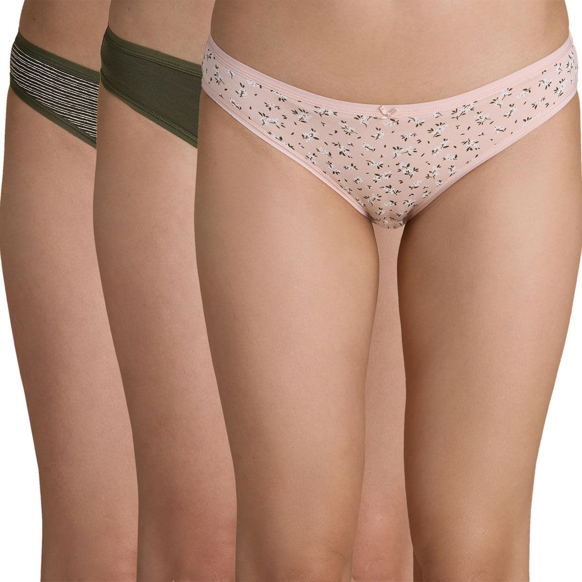 nykd (NYP030 Assorted (Pack of 3) Low Rise Bikini Panty Underwear for Women | Super Soft, Breathable Cotton with Anti Microbial & Anti Odour Finish | Low Rear Coverage with Ultra-Soft Elastics-picture-19