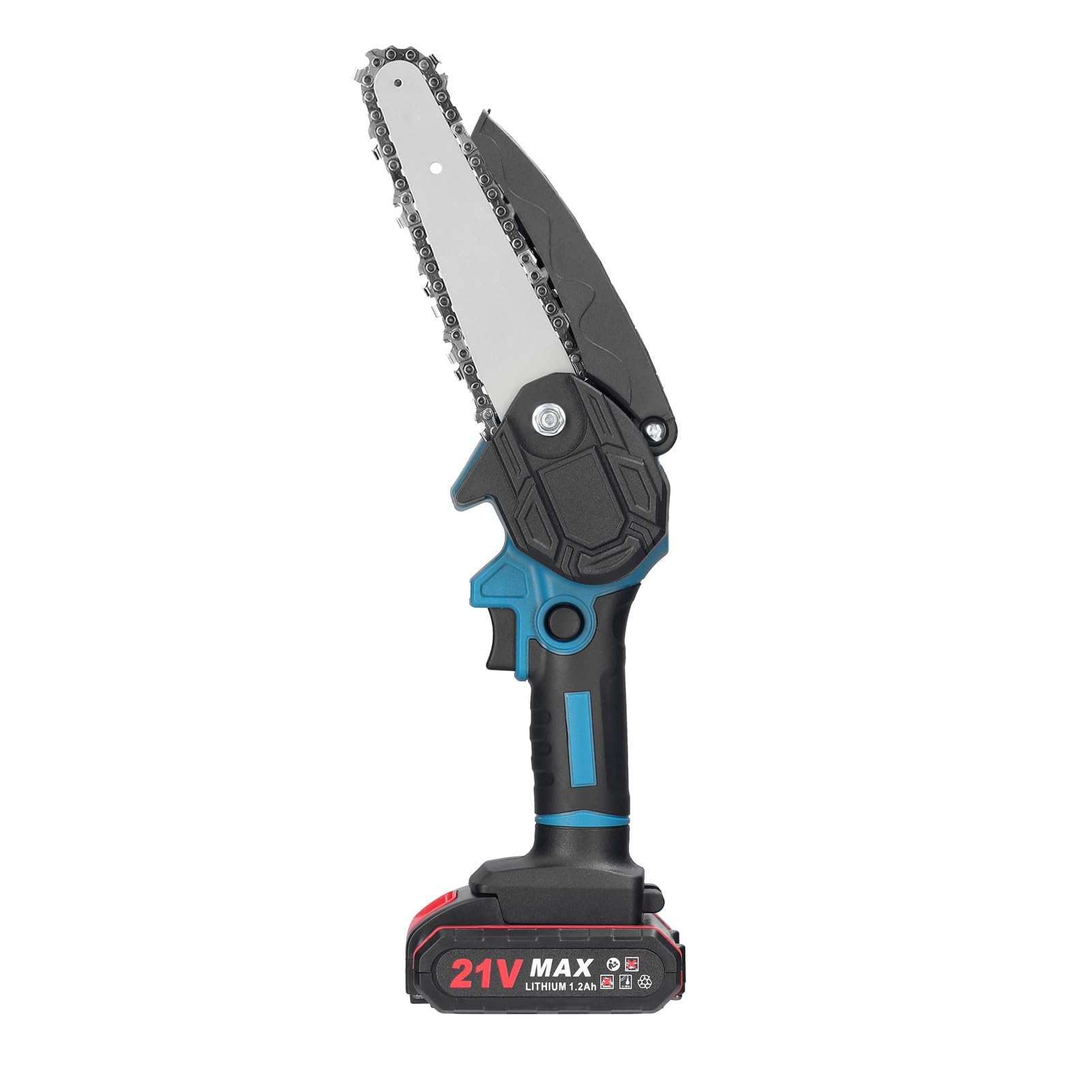 Matybobe Scie d'élagage électrique portable 21 V de 6 pouces - Petite tronçonneuse à bois - Moteur à brosse - Outil de travail du bois à une main pour jardin et verger
