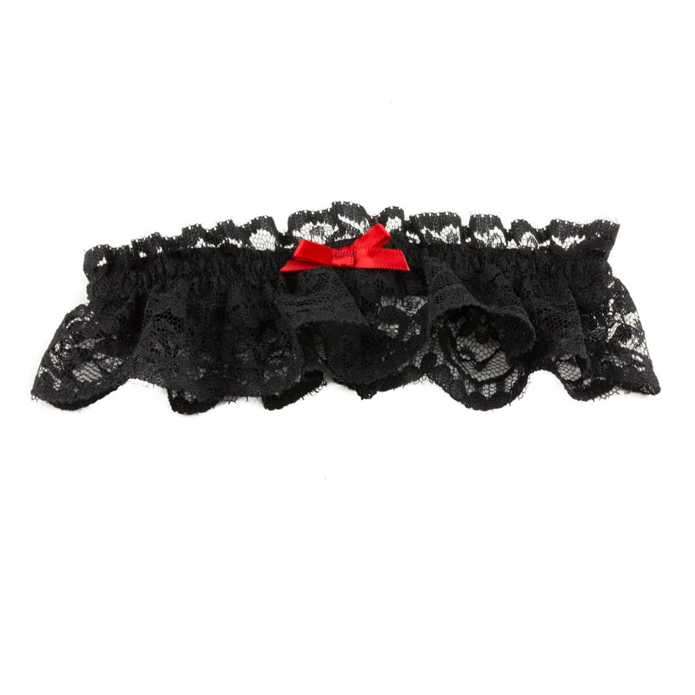 Mytoptrendz® Pretty Classic Floral Lace Bridal’s Wedding Garter (Black with Bow)