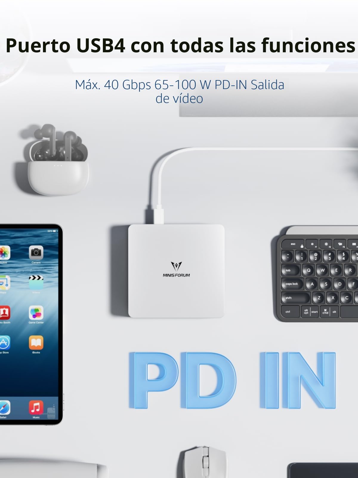 MINISFORUM Mini PC UM880 Plus con AMD Ryzen 7 8845HS (8C/16T, hasta 5,1 GHz),Mini computadora Radeon 780M, 32GB DDR5, 1TB PCIe4.0 SSD, OCuLink, 5 Puertos USB, Triple Pantalla con HDMI+DP+USB4, Wifi6e