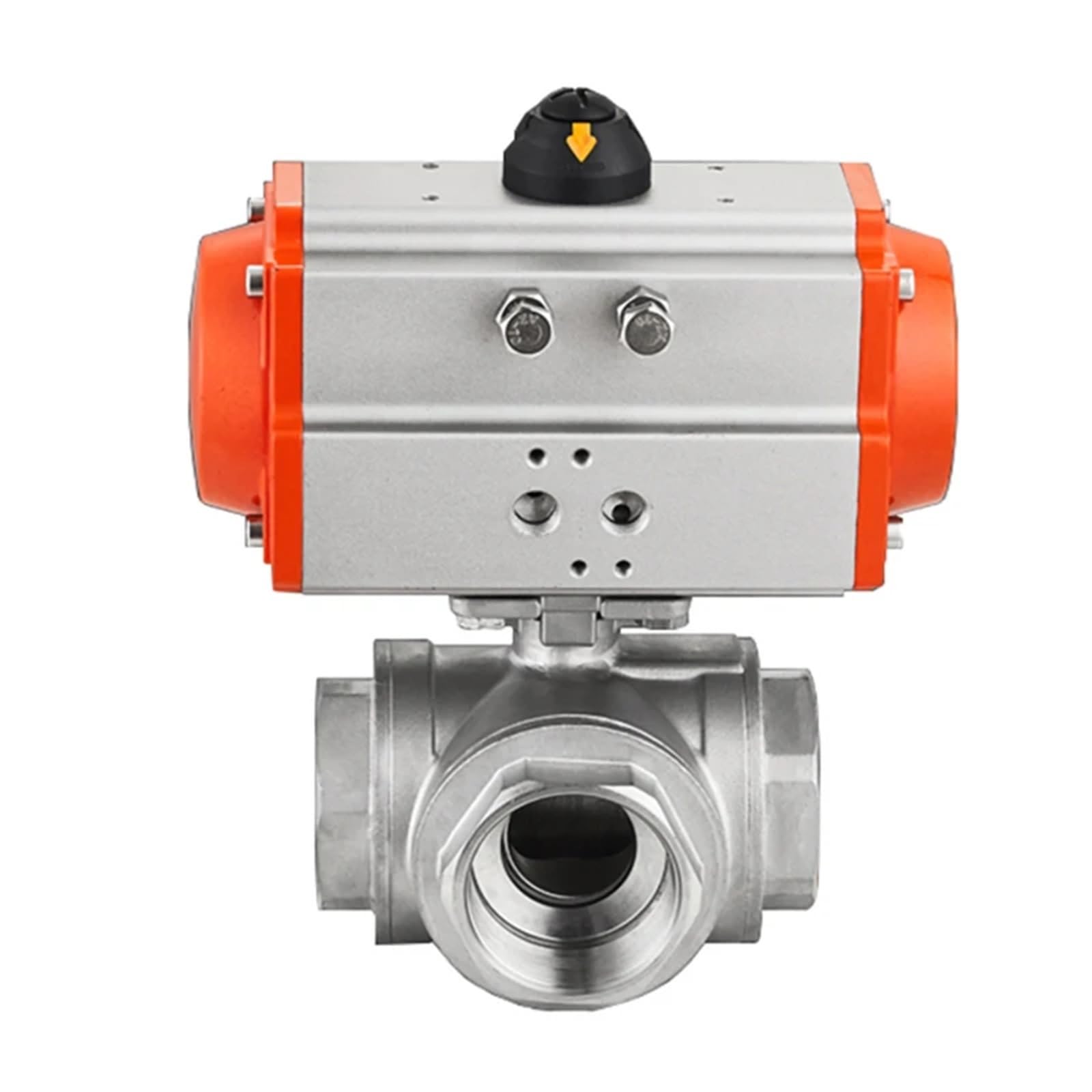 Vanne pneumatique inox 304 DN40 à trois voies avec actionneur AT haute résistance