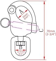Vista 2 de NRC&XRC Par de clip de acero inoxidable marino con grillete giratorio de liberación rápida de liberación rápida