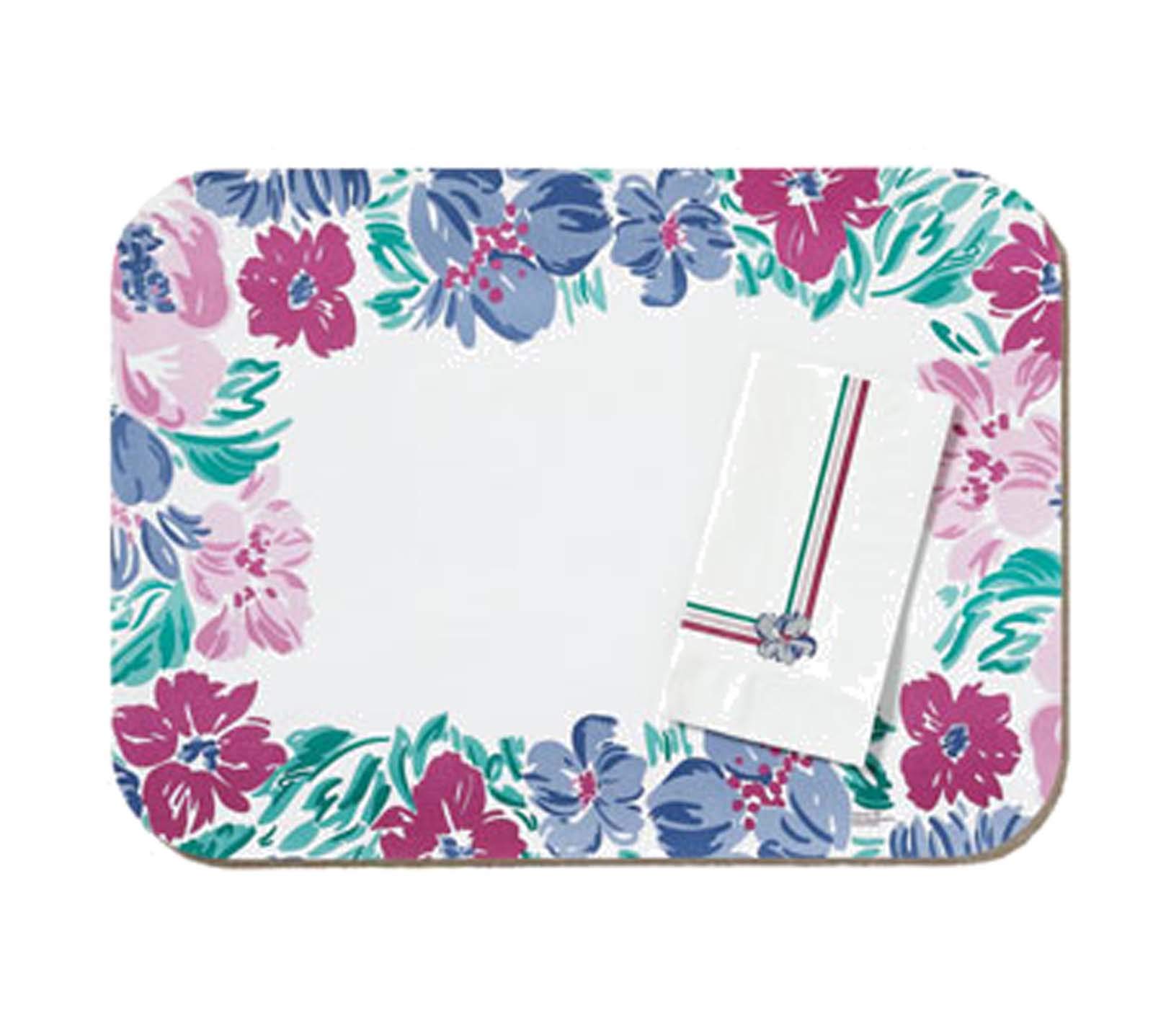Dinex DX5055I202833 Paper Jane's Bouquet Pattern Tray Cover with Straight Edge/Round Corner, 16-5/8