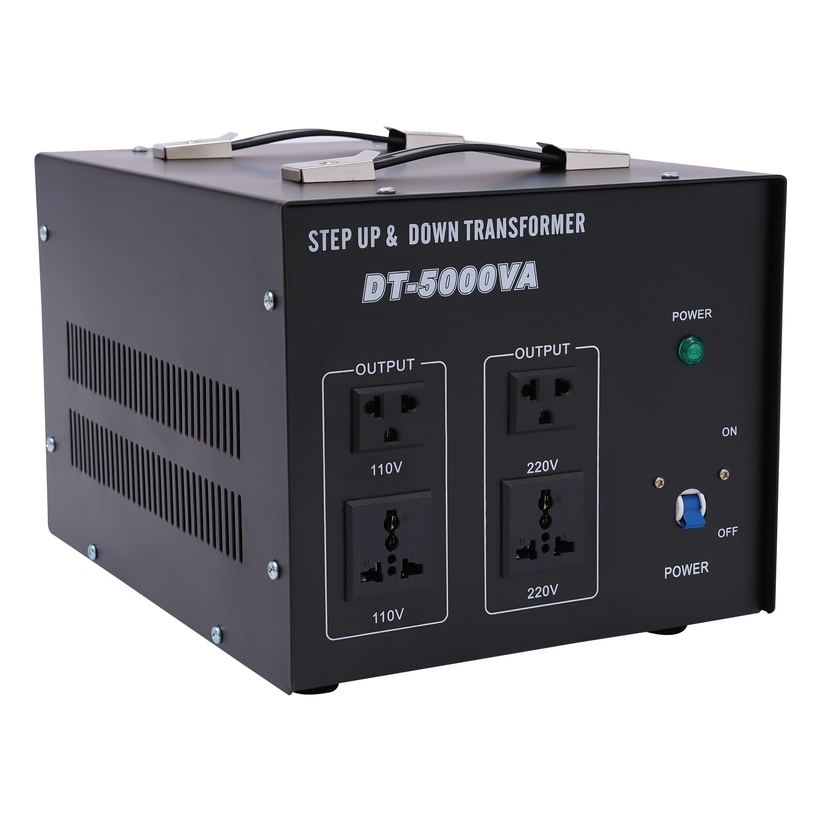 Trasformatore di tensione da 5000 W, EU UK USA, 110 V a 220 V, 220 V a 110 V Step Up/Down Voltage Converter con 4 prese per elettrodomestici