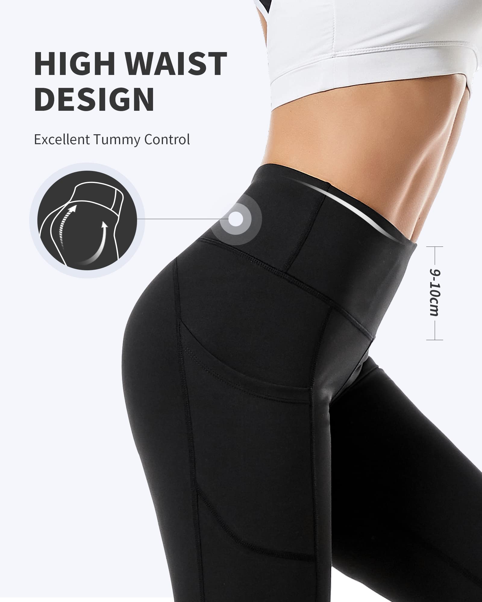 CAMBIVO Leggins Sportivi Donna, Leggins Push up Vita Alta, Legging Palestra Pantaloni Yoga Elasticizzati Pantacollant per Fitness, Sport, Pilates, Running, Casual