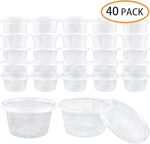 Amazon Rosi Home スライムストレージ容器 丸い形 40個セット 蓋付き スライム保存容器 収納容器 フォームボール 100ml Diy 水晶粘土 大容量 小物収納ケース アクセサリー ビーズ保存用 丸い形 通販