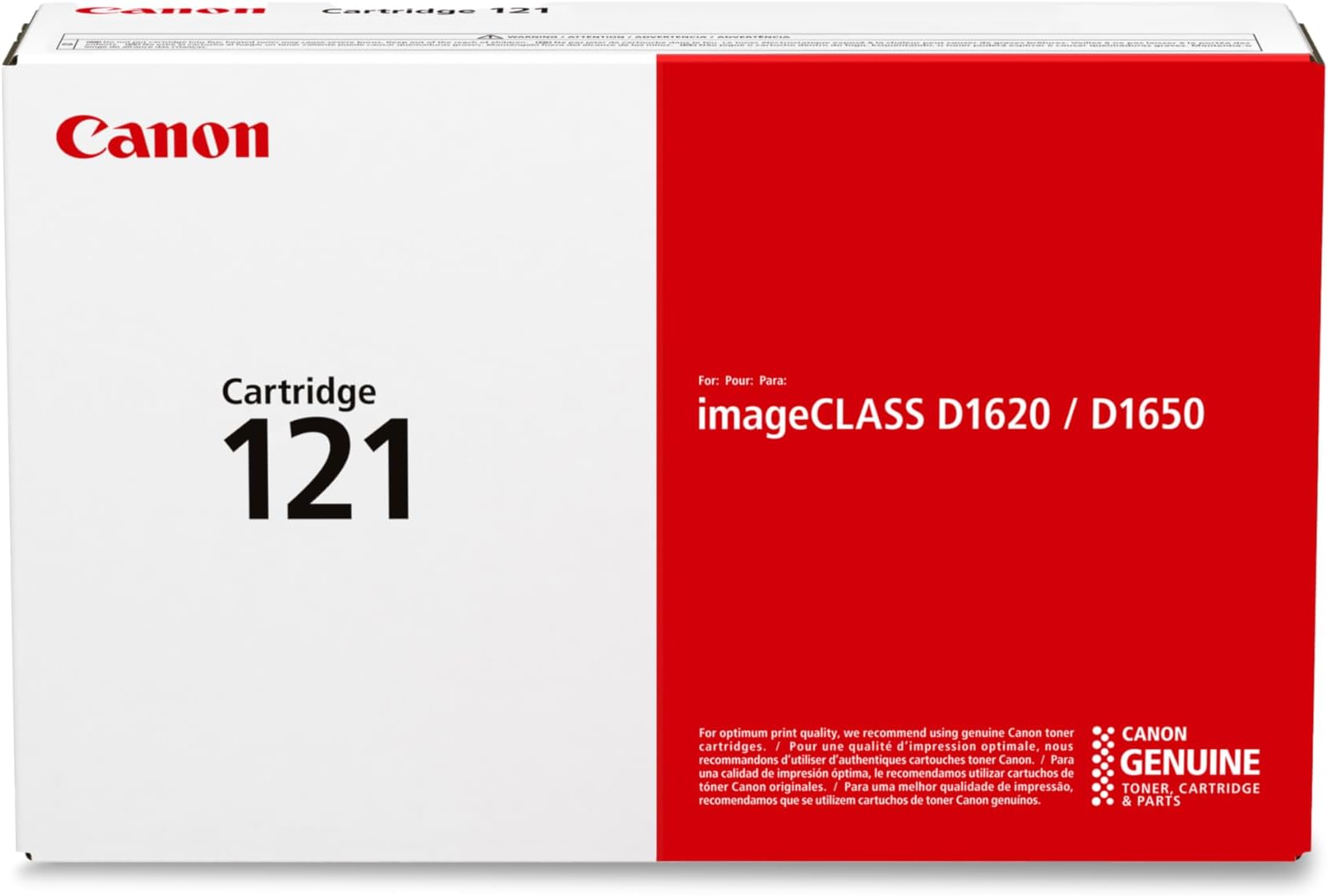 Canon Genuine 121 Black Toner Cartridge Compatible with D1650, D1620